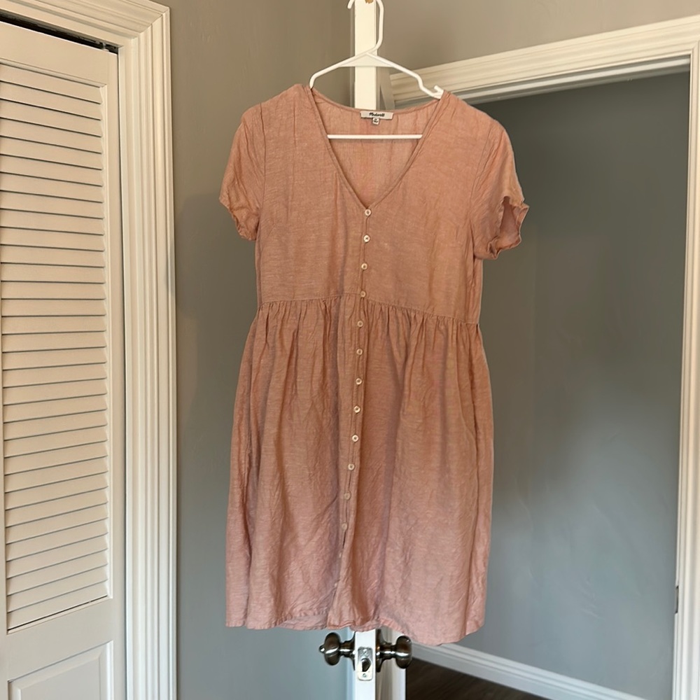 Pink Linen dress by Madewell